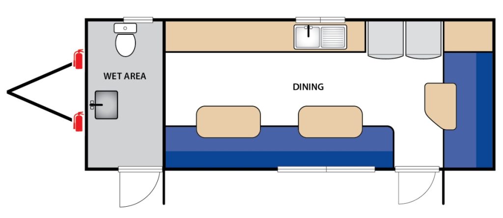 Dining Trailer with Toilet Floor Plan